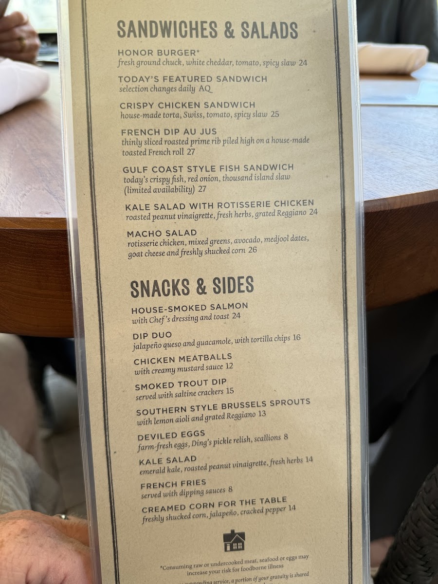 White House Tavern Menu - Image 1